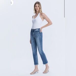 Flying Monkey Women’s Sz 31 Congenial - Mid Rise Crop Slim Straight Jeans